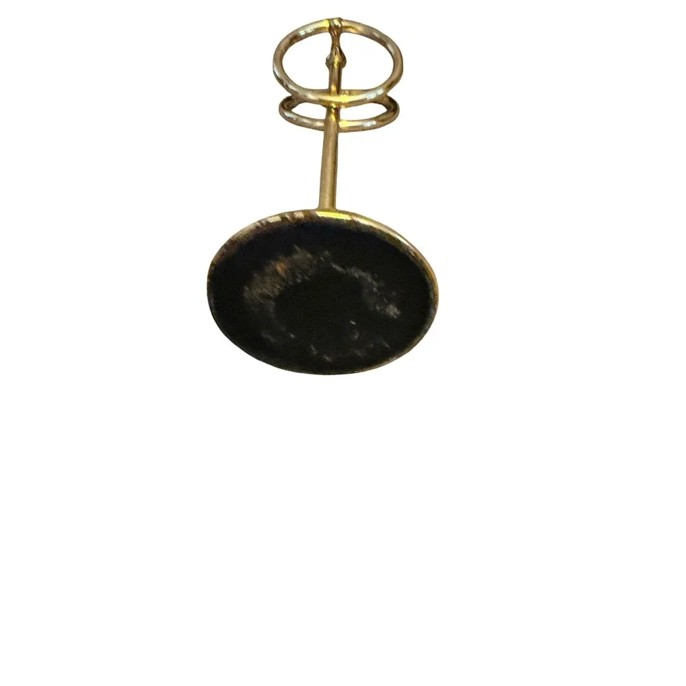 Vintage Brass Countertop Fingertip Towel Holder Double Ring Guest Towel Stand